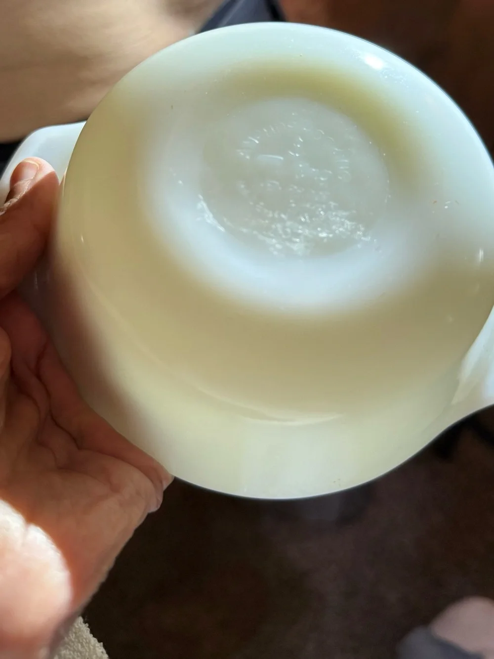 Set of 2 Anchor Hocking White Milk Glass Mixing Bowl with Pour Spout